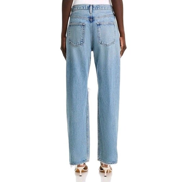 Agolde Kelly Jeans Backdrop Blue Size 27 Straight Distressed NWT New - Picture 8 of 13